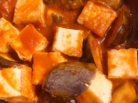 ナスと厚揚げのトマト煮込み